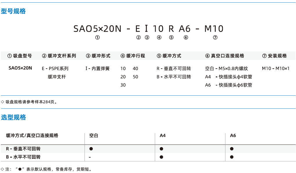 SAO系列+緩沖支桿-橢圓扁平吸盤